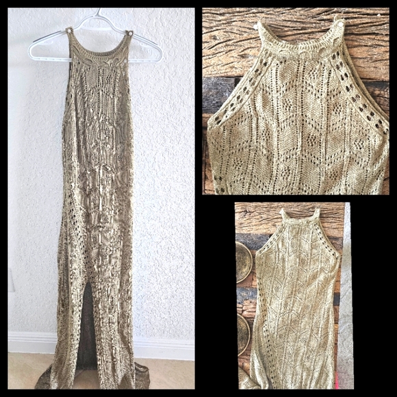 BEACH MAXI DRESS BEIGE S/M - Picture 1 of 5